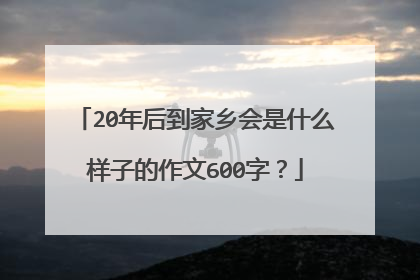 20年后到家乡会是什么样子的作文600字？