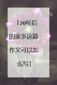 20年后的家乡这篇作文可以怎么写