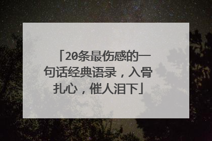 20条最伤感的一句话经典语录，入骨扎心，催人泪下