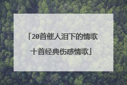 20首催人泪下的情歌 十首经典伤感情歌