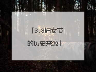 3.8妇女节的历史来源