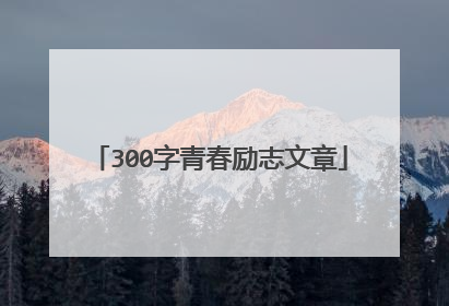 300字青春励志文章