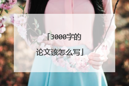 3000字的论文该怎么写