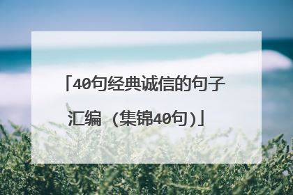 40句经典诚信的句子汇编 (集锦40句)