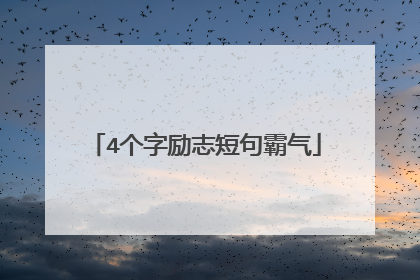 4个字励志短句霸气