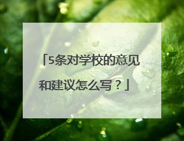 5条对学校的意见和建议怎么写？