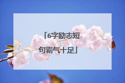 6字励志短句霸气十足