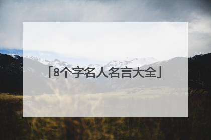 8个字名人名言大全
