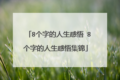 8个字的人生感悟 8个字的人生感悟集锦