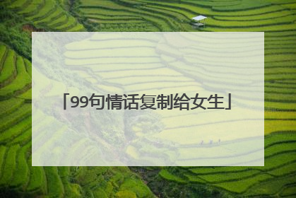 99句情话复制给女生