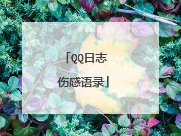 QQ日志 伤感语录