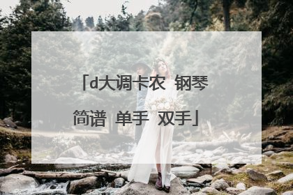 d大调卡农 钢琴简谱 单手 双手