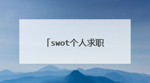 swot个人求职分析范文成功案例