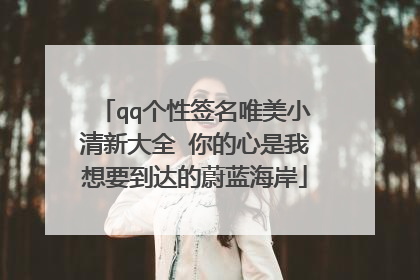 qq个性签名唯美小清新大全 你的心是我想要到达的蔚蓝海岸