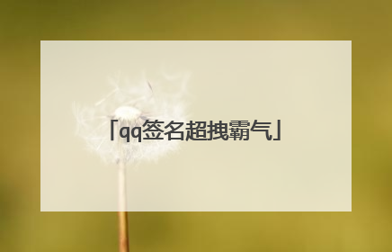 qq签名超拽霸气