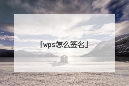 wps怎么签名