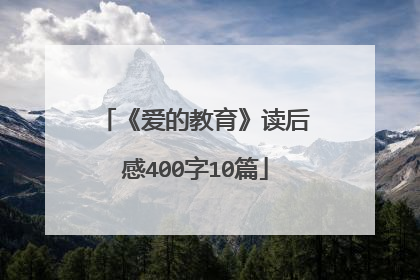 《爱的教育》读后感400字10篇