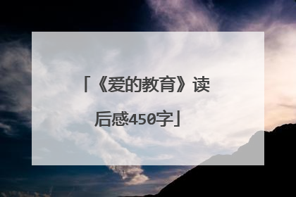 《爱的教育》读后感450字