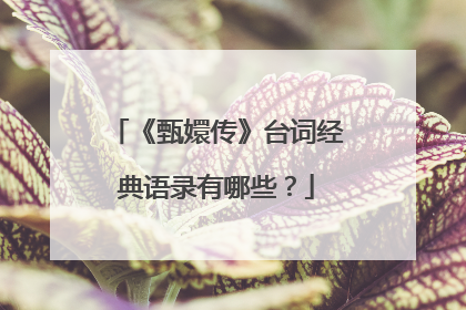 《甄嬛传》台词经典语录有哪些？