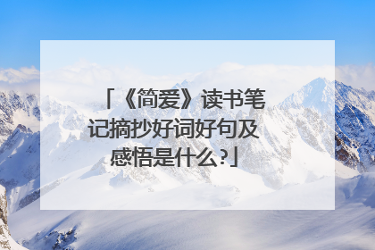 《简爱》读书笔记摘抄好词好句及感悟是什么?