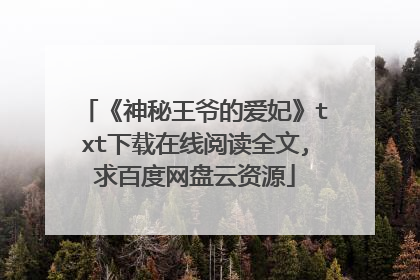 《神秘王爷的爱妃》txt下载在线阅读全文,求百度网盘云资源