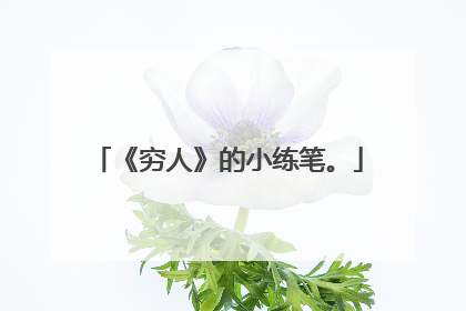 《穷人》的小练笔。
