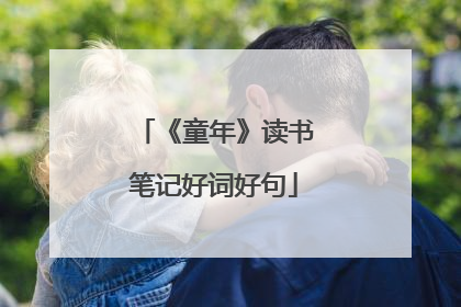 《童年》读书笔记好词好句