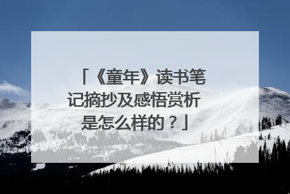 《童年》读书笔记摘抄及感悟赏析是怎么样的?
