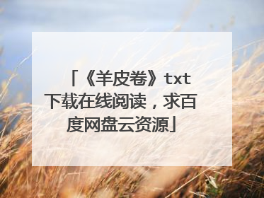 《羊皮卷》txt下载在线阅读,求百度网盘云资源