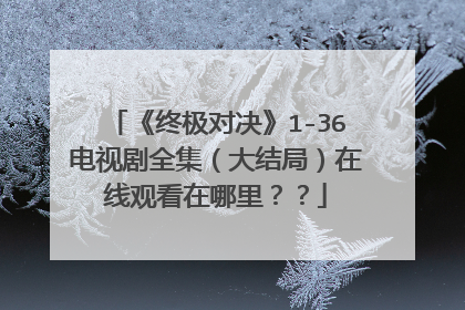 《终极对决》1-36电视剧全集（大结局）在线观看在哪里？？