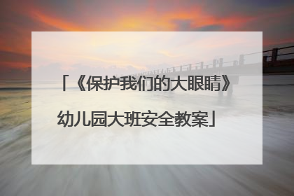 《保护我们的大眼睛》幼儿园大班安全教案