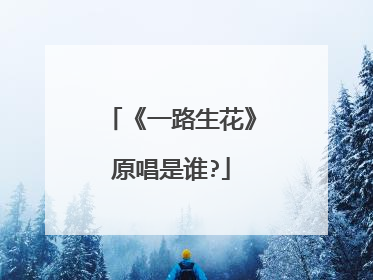 《一路生花》原唱是谁?