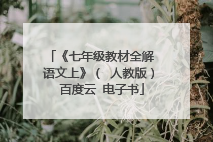 《七年级教材全解 语文上》( 人教版) 百度云 电子书