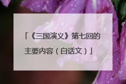 《三国演义》第七回的主要内容(白话文)
