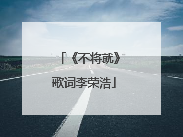 《不将就》歌词李荣浩