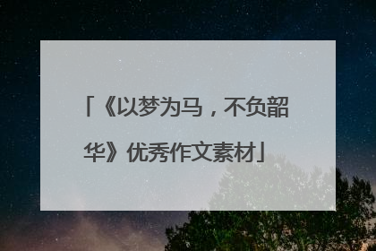 《以梦为马，不负韶华》优秀作文素材
