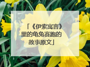 《伊索寓言》里的龟兔赛跑的故事原文