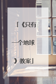 《只有一个地球》教案