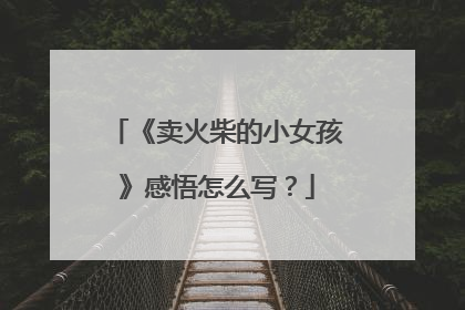 《卖火柴的小女孩》感悟怎么写？