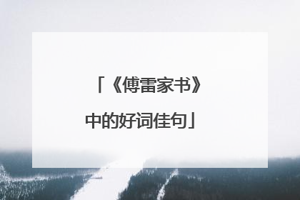 《傅雷家书》中的好词佳句