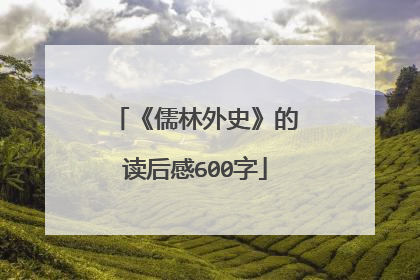 《儒林外史》的读后感600字