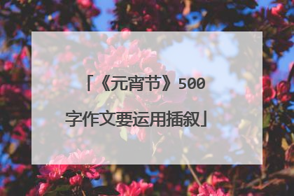 《元宵节》500字作文要运用插叙