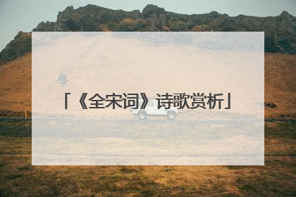《全宋词》诗歌赏析