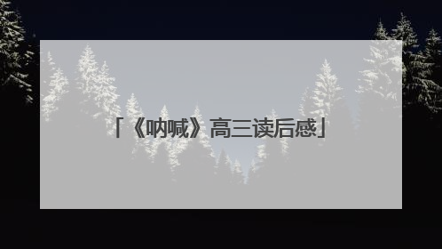 《呐喊》高三读后感