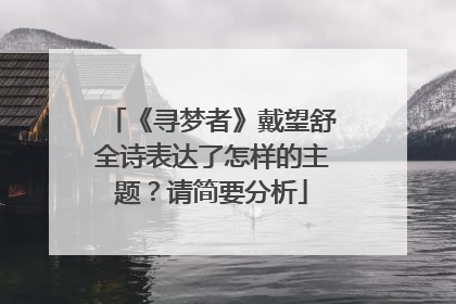 《寻梦者》戴望舒全诗表达了怎样的主题？请简要分析