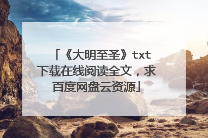 《大明至圣》txt下载在线阅读全文，求百度网盘云资源