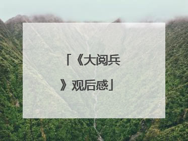 《大阅兵》观后感