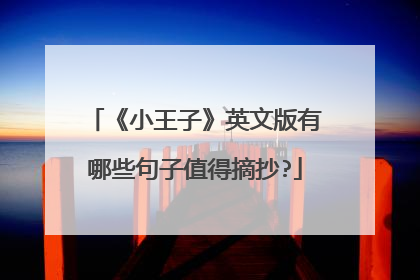 《小王子》英文版有哪些句子值得摘抄?