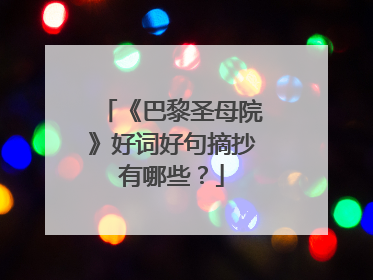 《巴黎圣母院》好词好句摘抄有哪些?