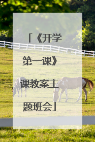 《开学第一课》课教案主题班会